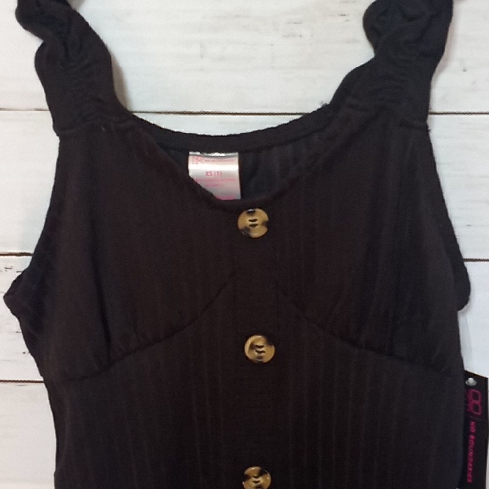 Rib Button Front Ruffle Strap Tank Top 2-Pack Size XS - Picture 7 of 11